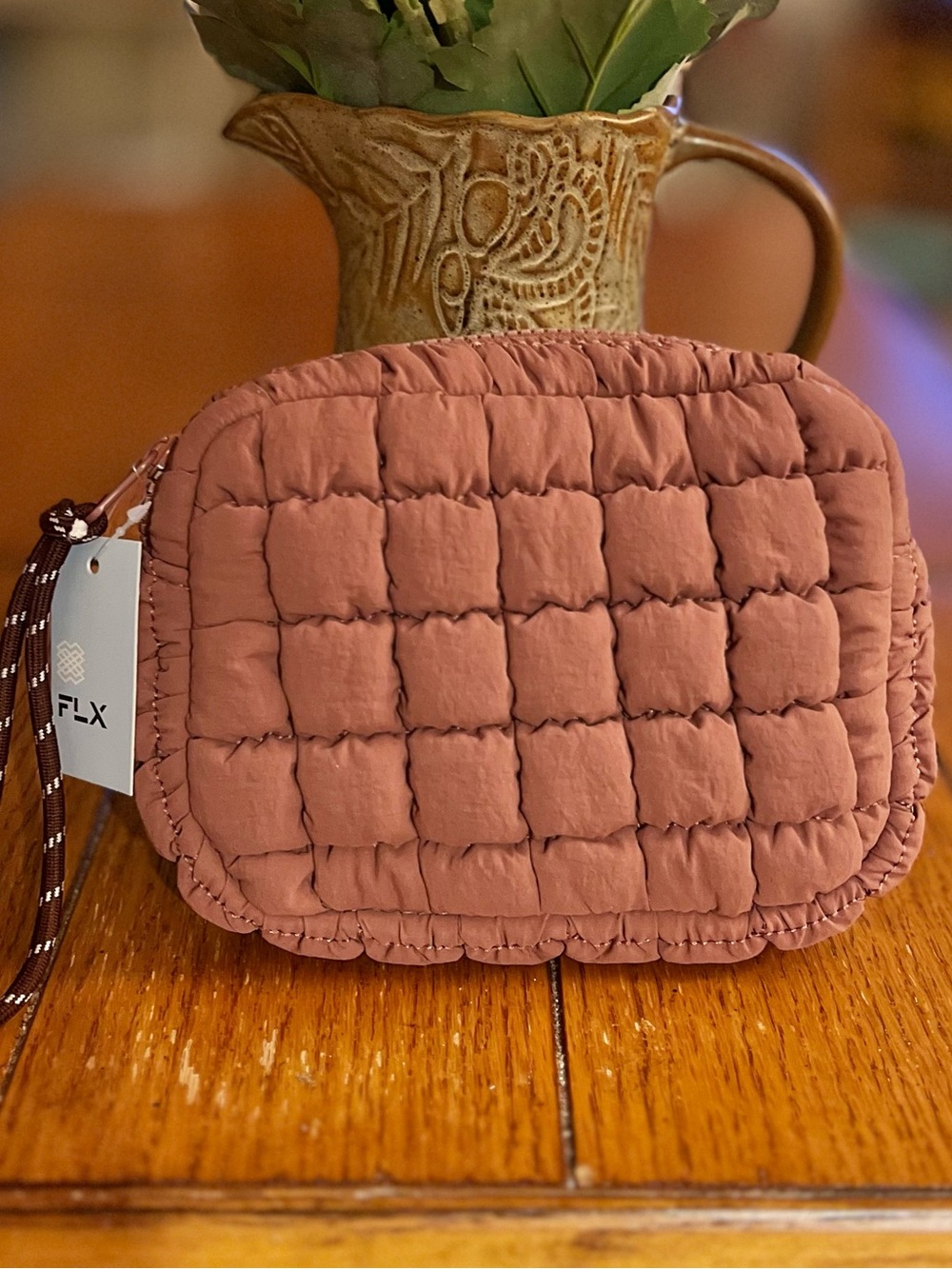 NWT FLX Quilted Wristlet Pouch in Madri Purple